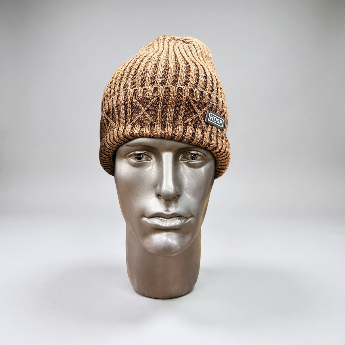 Camel Brown Cable Knit Beanie - HDSP