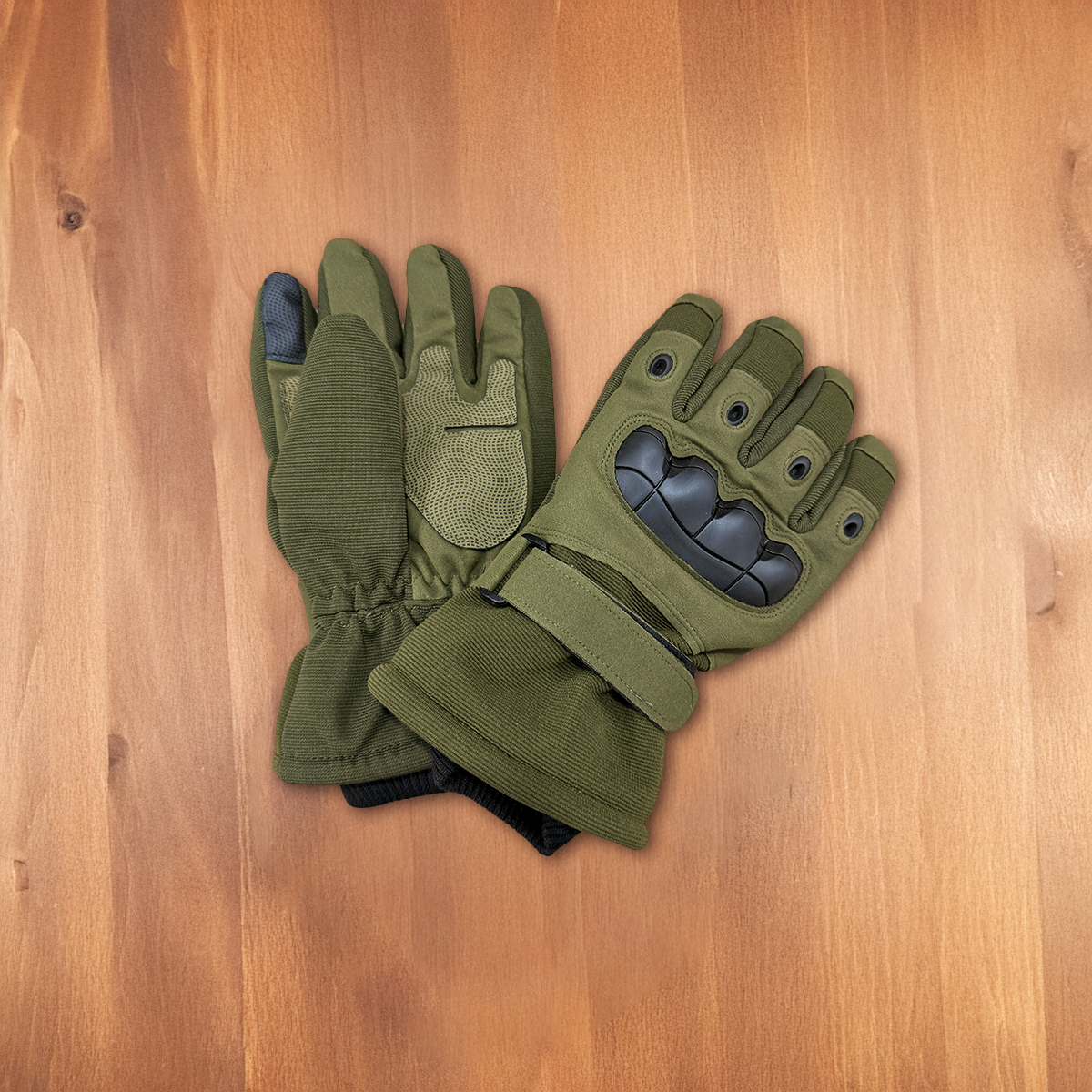 Olive Green Tactical Hard Knuckle Gloves